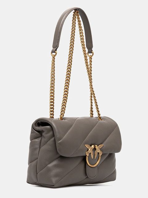 Pinko torebka skórzana kolor szary 100038 A0F2