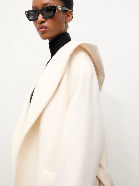 Answear.LAB płaszcz wełniany kolor beżowy