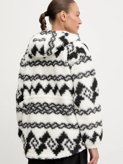 Columbia bluza polarowa Rare Escape kolor biały z kapturem wzorzysta 2135371 - zdjęcie produktu nr 2