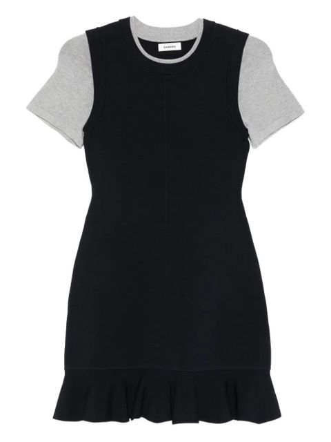 SANDRO layered ruffled mini day dress - Blue - zdjęcie produktu nr 1