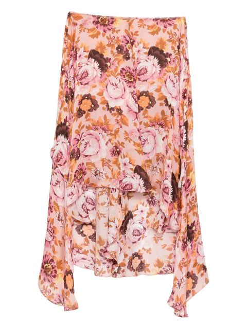 Chloé floral-print ruffled skirt - Pink - zdjęcie produktu nr 1