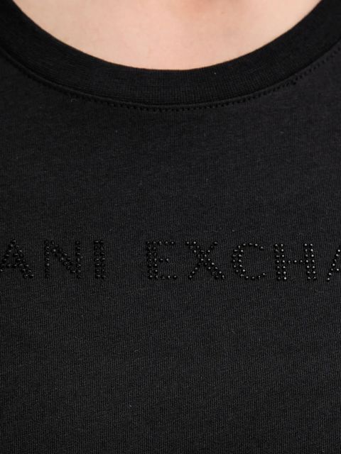 Armani Exchange longsleeve bawełniany kolor czarny 6DYT38 YJDGZ