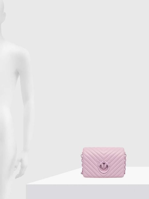 Pinko torebka skórzana kolor fioletowy 100067 A0VM