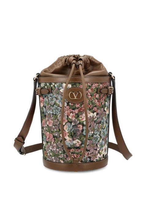Valentino Garavani Vlogo floral-print bucket bag - Brown - zdjęcie produktu nr 2
