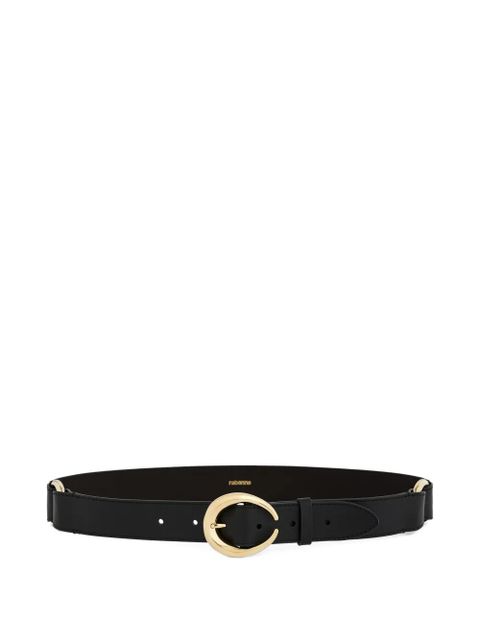 Rabanne ring-buckle leather belt - Black - zdjęcie produktu nr 1