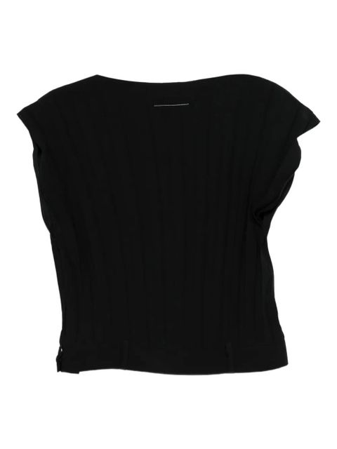MM6 Maison Margiela ribbed top - Black - zdjęcie produktu nr 2