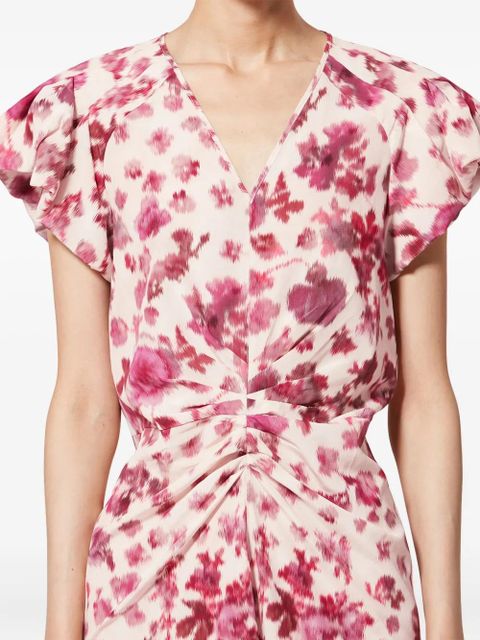 ISABEL MARANT Terenae ruffled floral dress - Neutrals