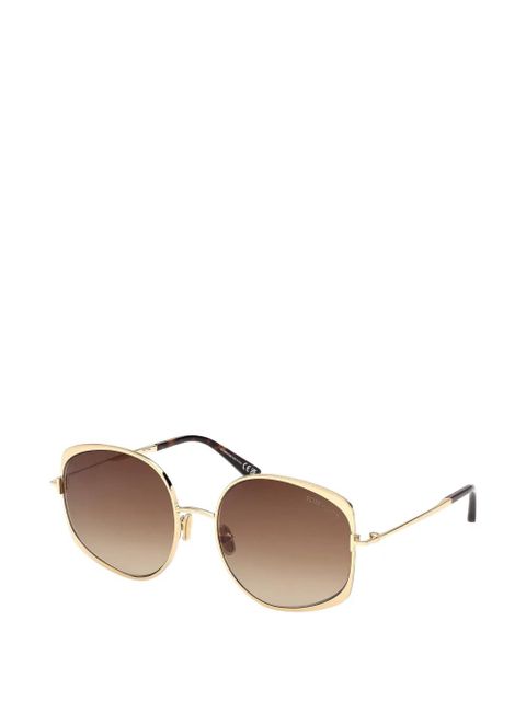 TOM FORD Eyewear browline oval-frame sunglasses - Gold - zdjęcie produktu nr 2