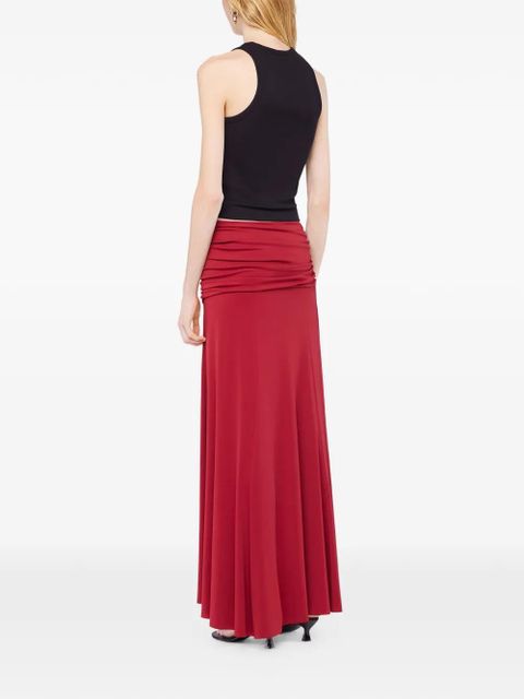 Rabanne ruched maxi skirt - Red