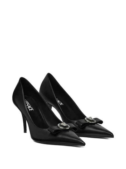 Versace 85mm Gianni Ribbon leather pumps - Black - zdjęcie produktu nr 2