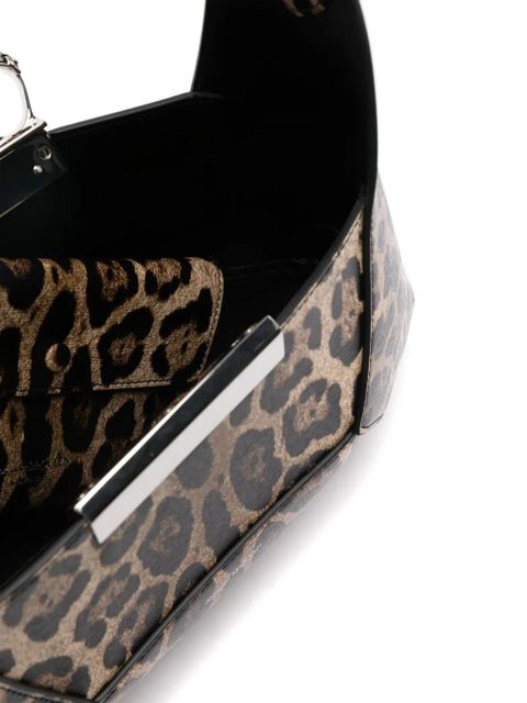 Alexander McQueen Jewelled leopard-print shoulder bag - Neutrals