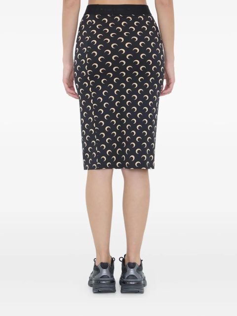 Marine Serre moon-print midi skirt - Black - zdjęcie produktu nr 2