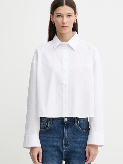 Calvin Klein Jeans koszula damska kolor biały relaxed z kołnierzykiem klasycznym LV047C141G - zdjęcie produktu nr 1