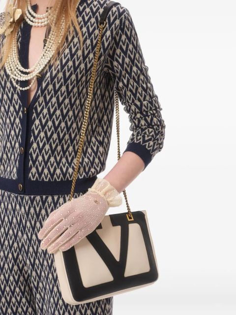 Valentino Garavani Toute La V jacquard cardigan - Blue