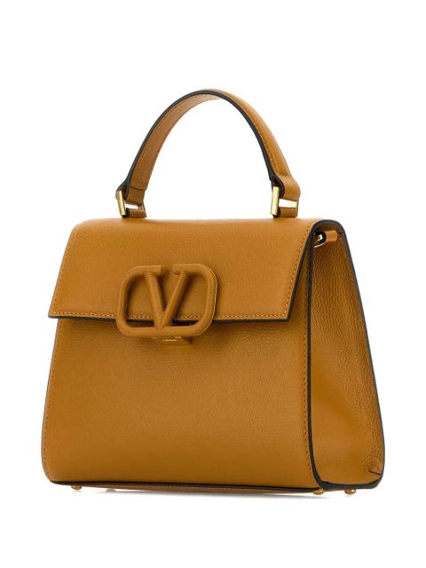 Valentino Garavani Small Vsling camel leather tote bag - Brown