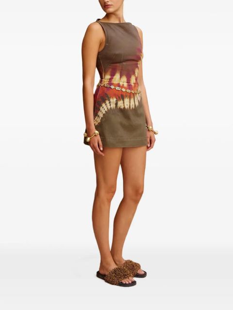 ALEMAIS Marilyn tie-dye denim mini dress - Green - zdjęcie produktu nr 2