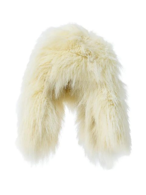 Jacquemus Grande Chapka voluminous faux-fur headpiece - Neutrals