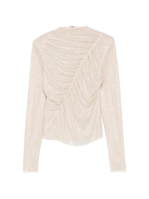 Self-Portrait rhinestone embellished top - Neutrals - zdjęcie produktu nr 1