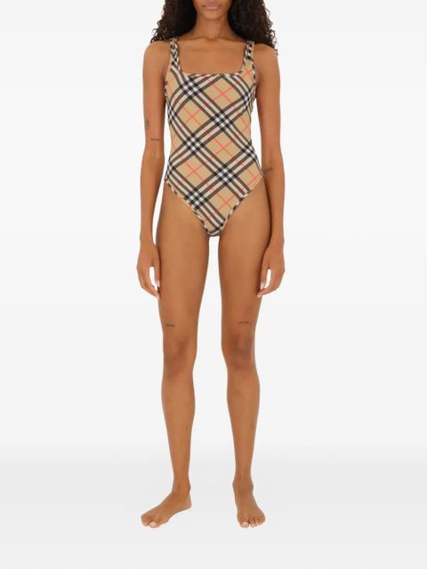 Burberry check swimsuit - Neutrals