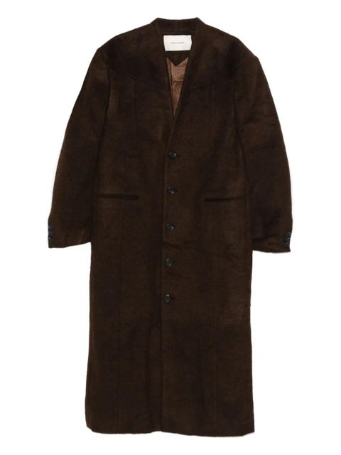 ENTIRE STUDIOS Mute button-front overcoat - Brown - zdjęcie produktu nr 1