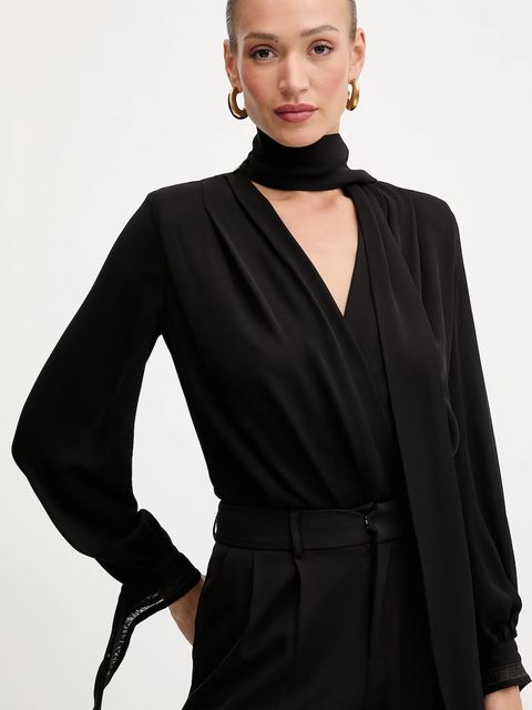 Elisabetta Franchi body damska kolor czarny gładka CB00651E3