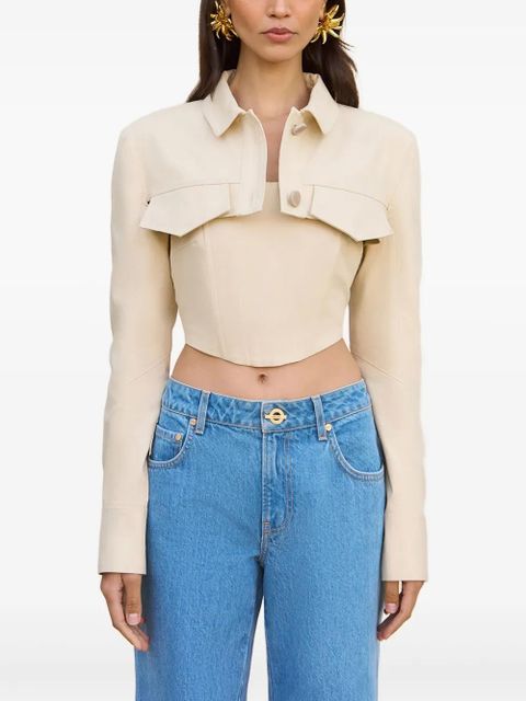 Cult Gaia Issa cropped jacket - Neutrals - zdjęcie produktu nr 1