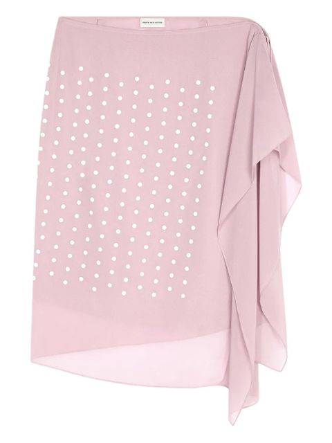 DRIES VAN NOTEN drape-detail skirt - Pink - zdjęcie produktu nr 1