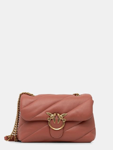 Pinko torebka skórzana kolor różowy 100038 A0F2 - zdjęcie produktu nr 1