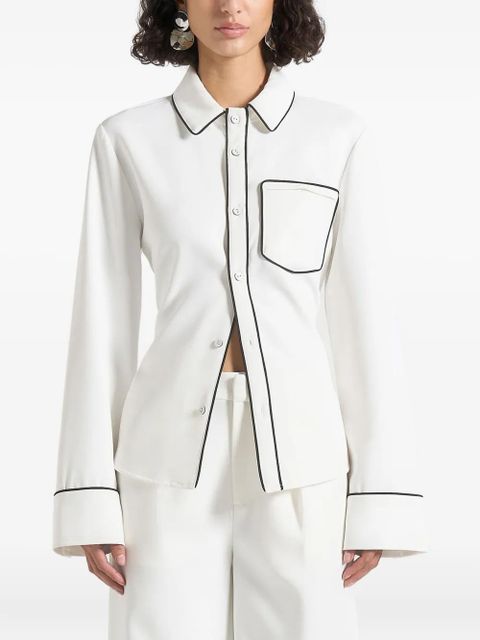 Manière De Voir contrast piped tie-back shirt - White - zdjęcie produktu nr 1