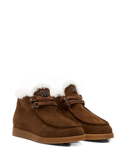 Casadei Dami Passage shearling-trim lace-up boots - Brown - zdjęcie produktu nr 2