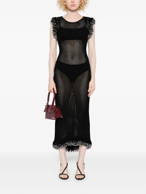 Paris Georgia beaded fringed midi dress - Black - zdjęcie produktu nr 2