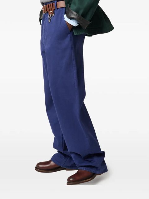 Miu Miu garment-dyed gabardine pants - Blue