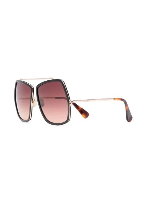 Max Mara Eyewear oversize-frame sunglasses - Brown - zdjęcie produktu nr 2