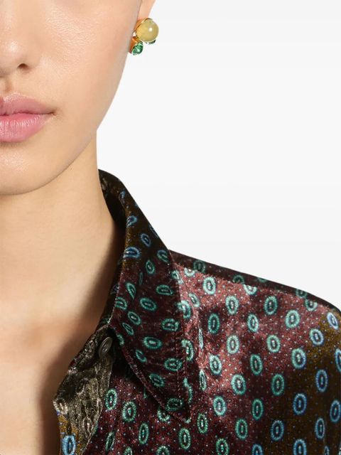 DRIES VAN NOTEN stone pin earrings - Gold