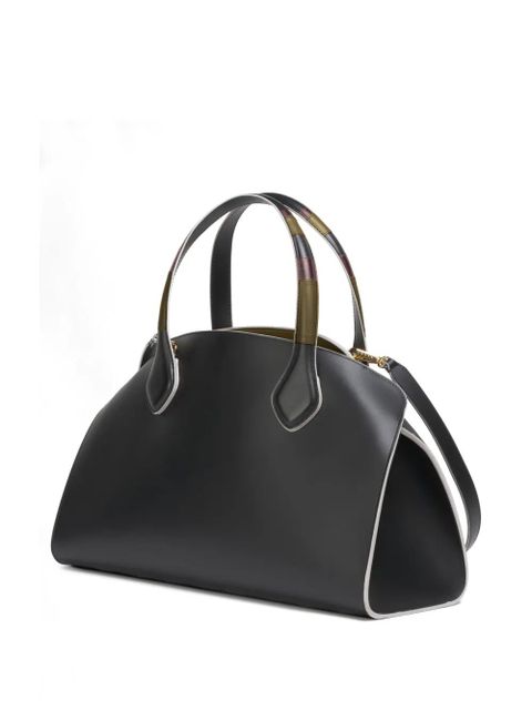 Marni contrast edges leather shoulder bag - Black