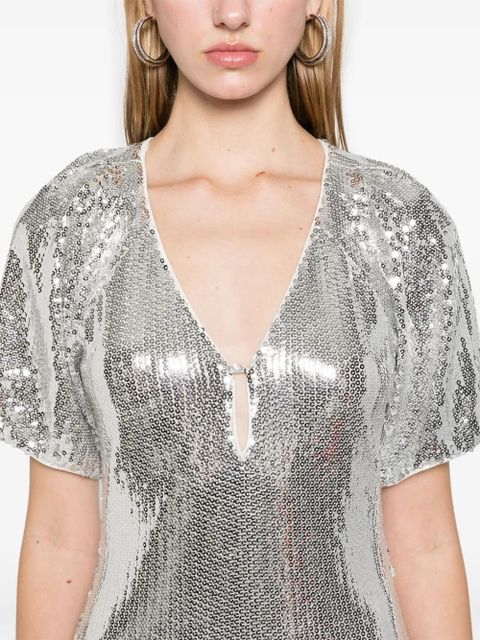 ROTATE BIRGER CHRISTENSEN sequinned midi dress - Grey