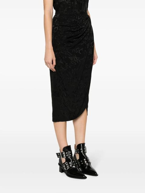 Zadig&Voltaire Jamelia jacquard draped silk skirt - Black