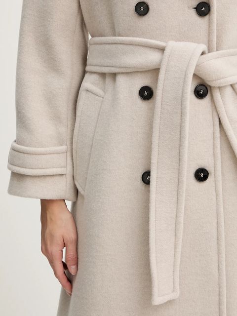 Marella płaszcz z dodatkiem wełny kolor beżowy 2523016112200