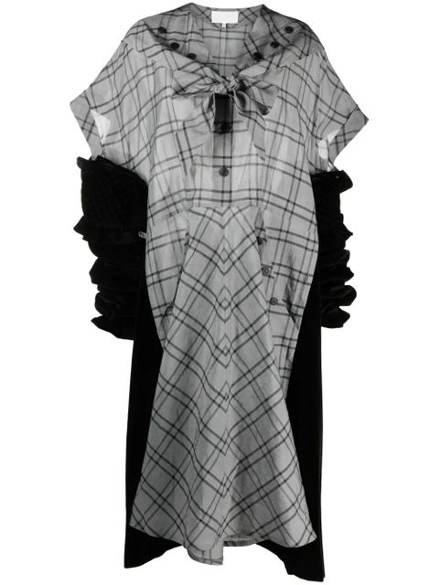 Maison Margiela Spliced checked midi dress - Black - zdjęcie produktu nr 1