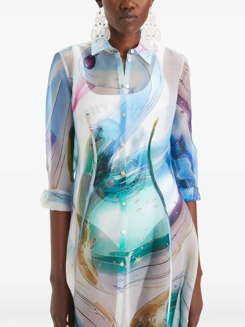 Tory Burch silk organza dress - Blue