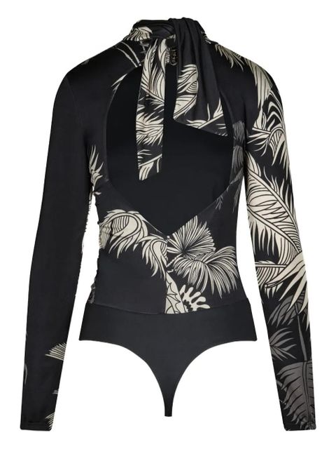 Johanna Ortiz Truly tropical long-sleeve bodysuit - Black