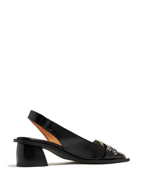 GANNI 30mm buckled slingback pumps - Black