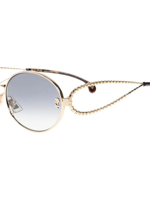 ETRO chain-detail round-frame sunglasses - Gold