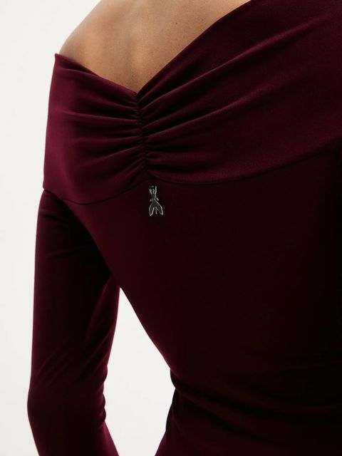 Patrizia Pepe bluzka damska kolor bordowy gładka 2M4477 J333