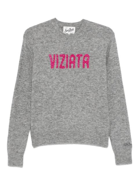 MC2 Saint Barth crystal-embellishment sweater - Grey - zdjęcie produktu nr 1