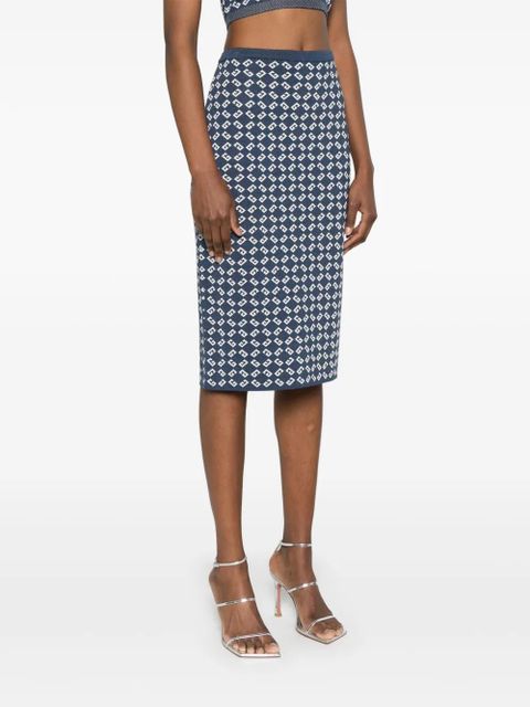 Givenchy monogram 72-jacquard midi skirt - Blue