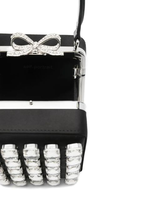 Self-Portrait micro crystal-embellished tote bag - Black