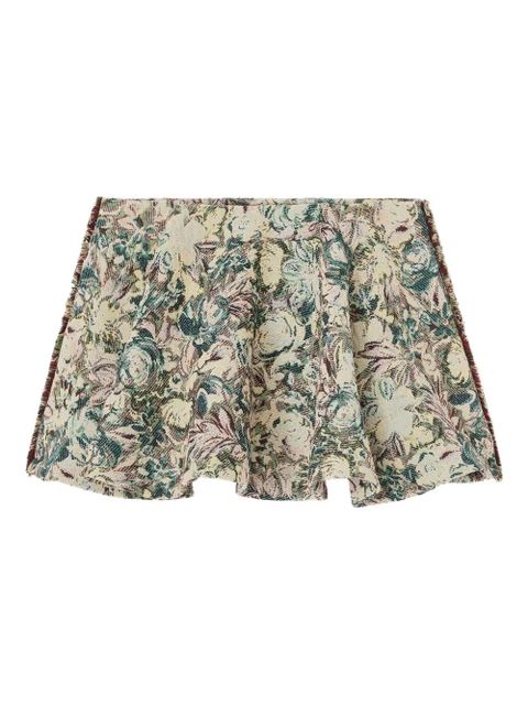 GANNI floral-jacquard flared mini skirt - Neutrals - zdjęcie produktu nr 1