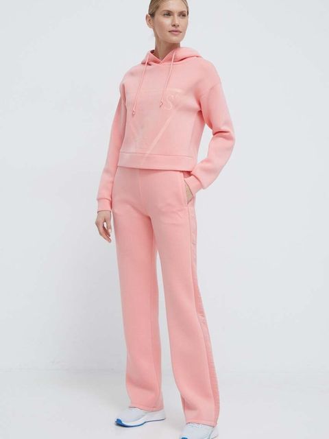 Guess bluza NEW ALISA damska kolor różowy z kapturem z nadrukiem V2YQ08 K7UW2 - zdjęcie produktu nr 2