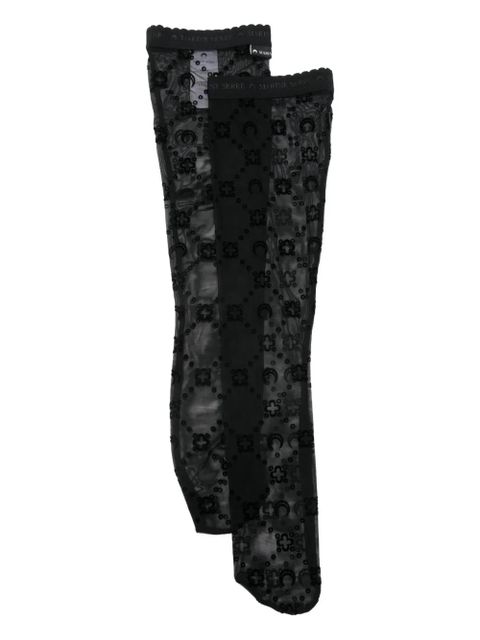 Marine Serre moonogram-mesh socks - Black - zdjęcie produktu nr 1